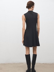 Mango Grey Perkins Collar Dress With Seams - Image 3 of 6