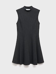 Mango Grey Perkins Collar Dress With Seams - Image 5 of 6