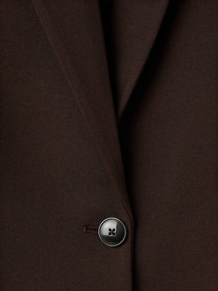 Mango Brown Straight-Fit Suit Jacket - Image 7 of 7 Mango Brown Straight-Fit Suit Jacket - Image 7 of 7