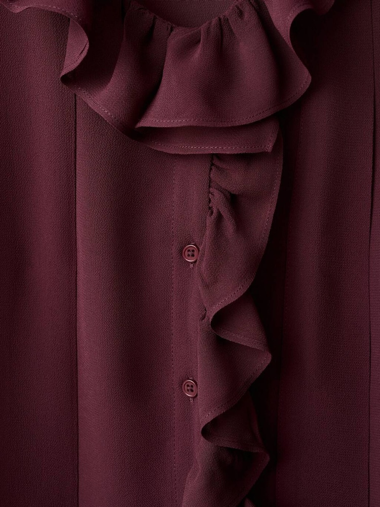 Mango Red Ruffled Blouse With Scarf - Image 6 of 6