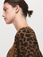 Mango Brown Leopard Knit Cardigan - Image 2 of 6