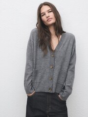 Mango Light Grey Nekko Cardigan - Image 3 of 7