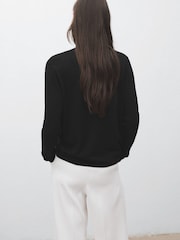 Mango Black V-Neck Knitted Cardigan - Image 3 of 6