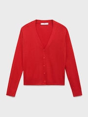 Mango Red V-Neck Knitted Cardigan - Image 5 of 6
