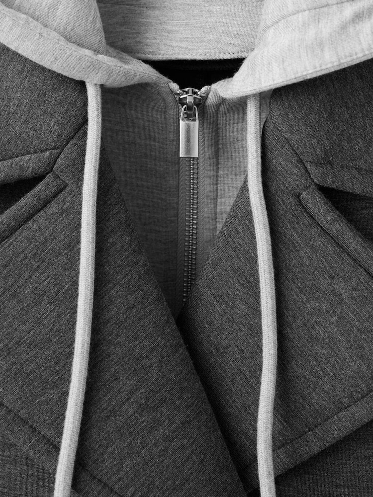 Mango Grey Combined Hooded Jacket - Image 6 of 6 Mango Grey Combined Hooded Jacket - Image 6 of 6