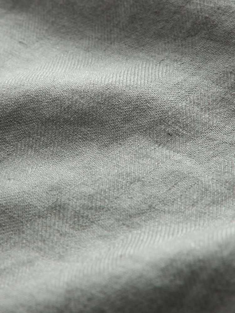Green Relaxed Fit Signature 100% Linen Heritage Herringbone Trousers - Image 3 of 3