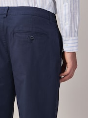 Navy Regular Tapered Fit Summerweight Twin Pleat Chino Trousers - Image 7 of 7