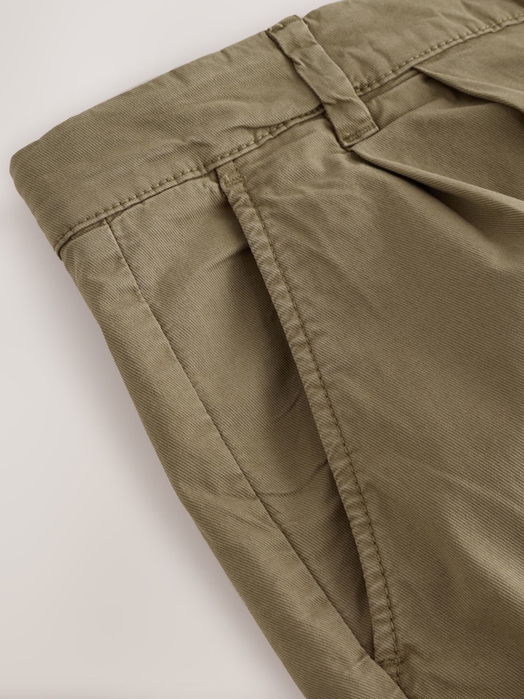 Sand Regular Tapered Fit Summerweight Twin Pleat Chino Trousers - Image 10 of 10 Sand Regular Tapered Fit Summerweight Twin Pleat Chino Trousers - Image 10 of 10