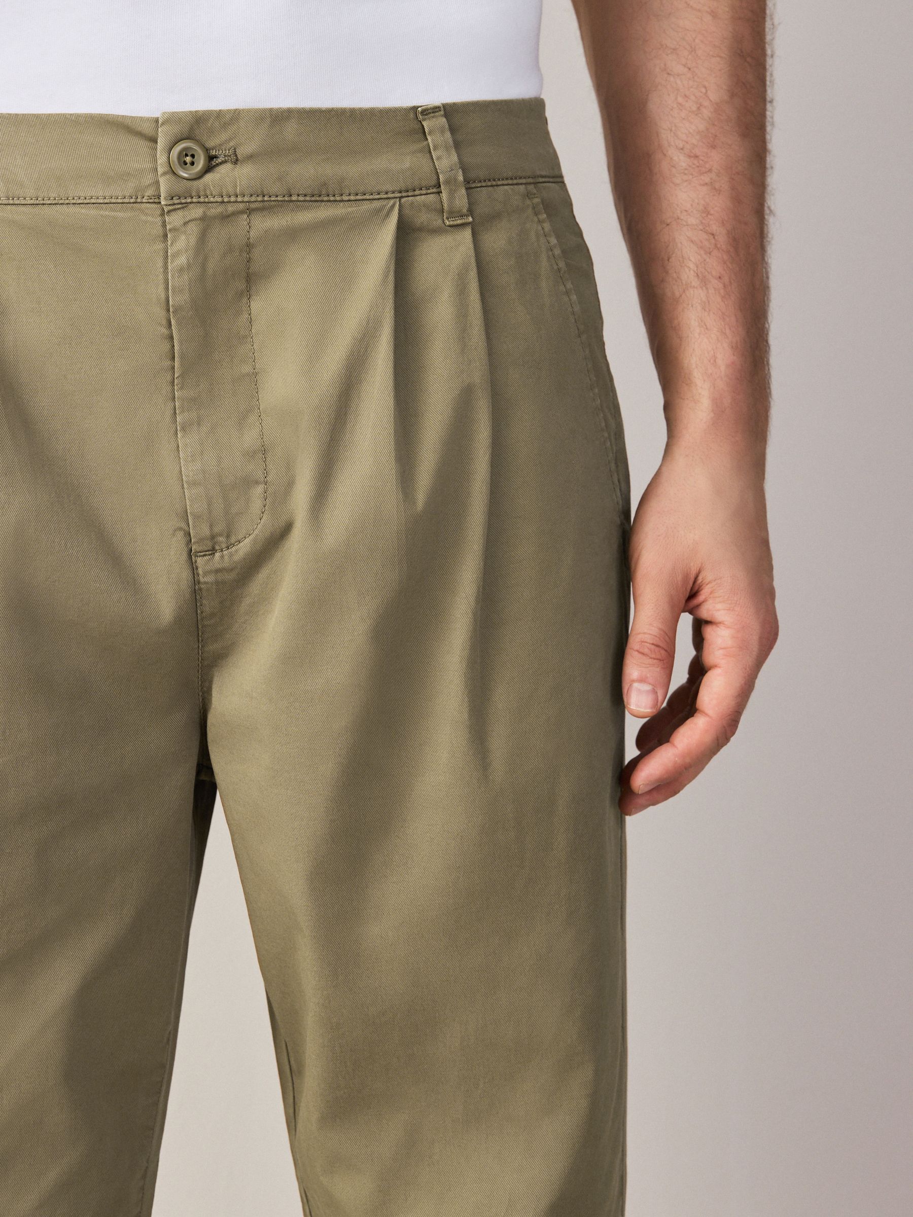 Buy Sand Regular Tapered Fit Summerweight Twin Pleat Chino
