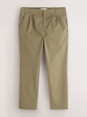Sand Regular Tapered Fit Summerweight Twin Pleat Chino Trousers - Image 8 of 10