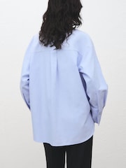 Mango Blue Pocket Oversize Shirt - Image 3 of 7