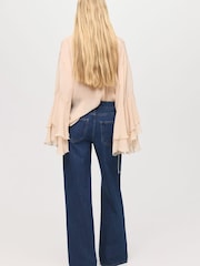Mango Blue Low-Rise Wide-Leg Jeans - Image 2 of 6