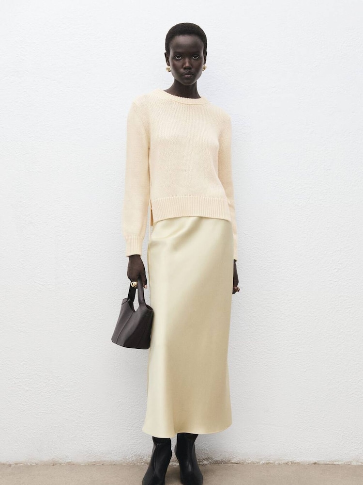 Mango White Lazos Sweater - Image 1 of 6