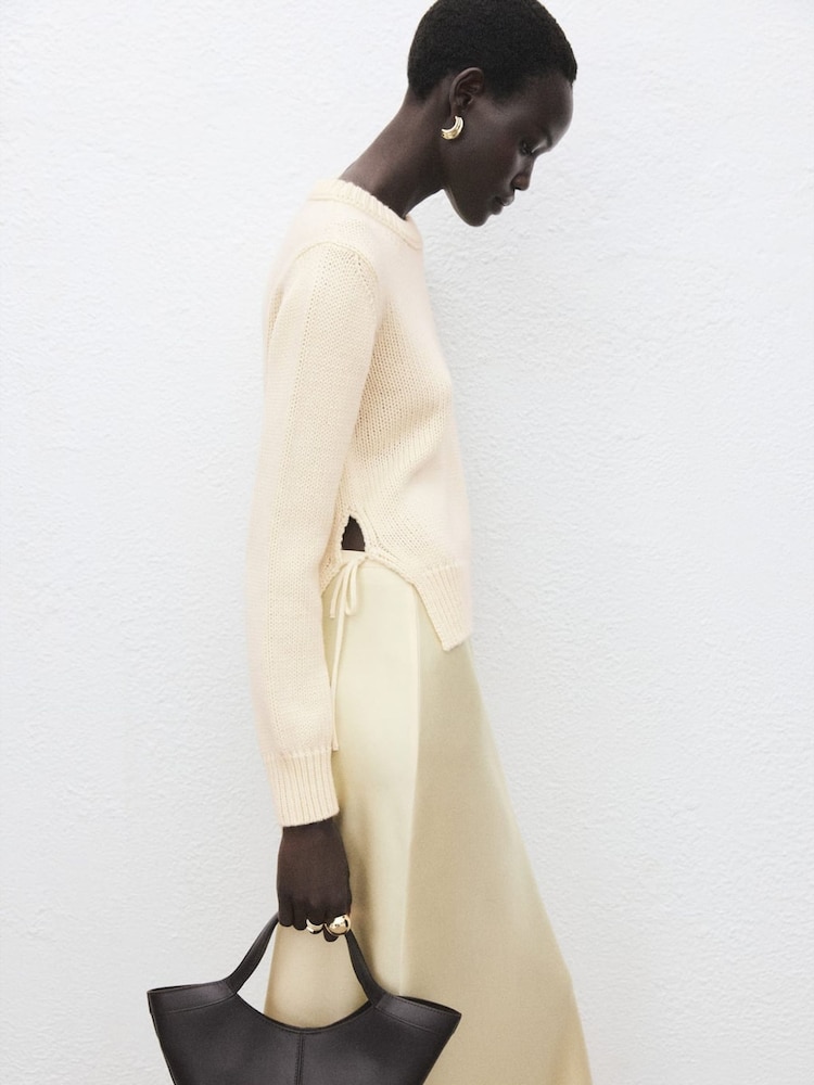 Mango White Lazos Sweater - Image 2 of 6