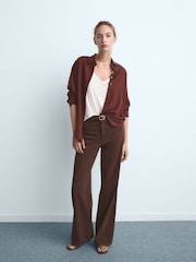 Mango Brown Danila Wide Leg High-Rise Jeans - Image 1 of 6