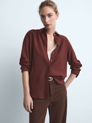 Mango Brown Danila Wide Leg High-Rise Jeans - Image 3 of 6