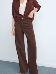 Mango Brown Danila Wide Leg High-Rise Jeans - Image 4 of 6
