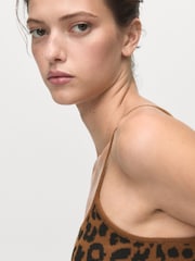 Mango Brown Leopard-Print Knitted Top - Image 4 of 6