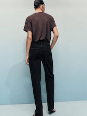 Mango Black Matilda High-Rise Straight Jeans - Image 2 of 6