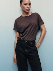 Mango Black Matilda High-Rise Straight Jeans - Image 4 of 6