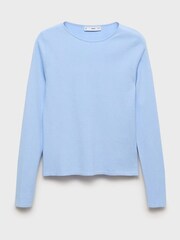 Mango Blue Long-Sleeved Fine-Knit Sweater - Image 5 of 6