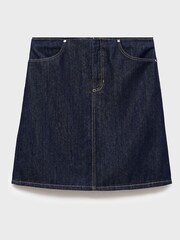 Mango Blue Midi Denim Skirt - Image 4 of 5