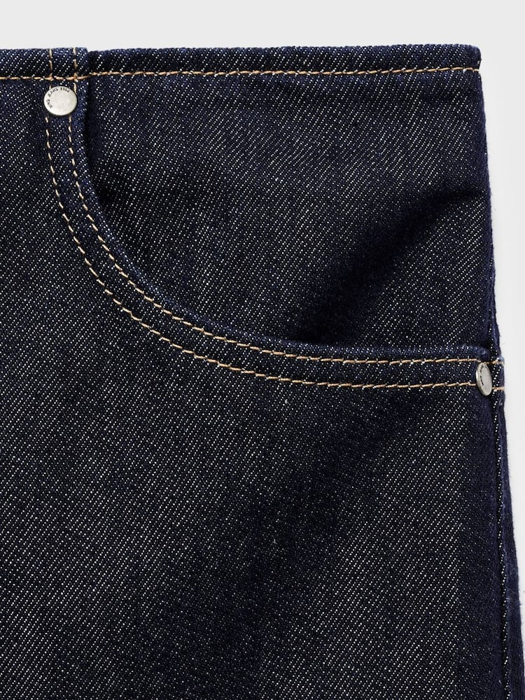 Mango Blue Midi Denim Skirt - Image 5 of 5