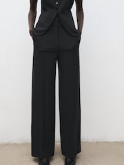 Mango Grey Pleated Suit Trousers - Image 1 of 6