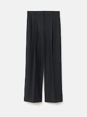 Mango Black Pleated Wide Leg Trousers - Image 6 of 7