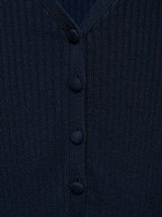 Mango Blue V-Neck Ribbed Knit Sweater - Image 6 of 6