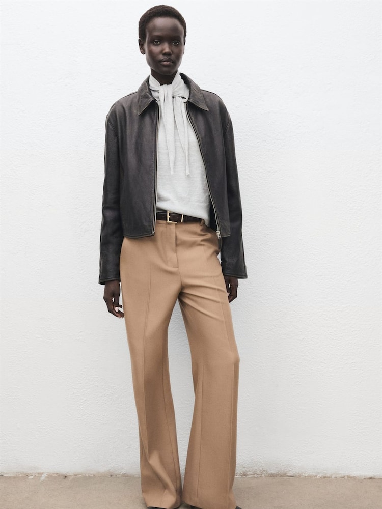 Mango Grey Knot Detail Turtleneck Jumper - Image 2 of 6