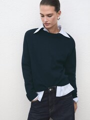 Mango Blue Knitted Wool Blend Sweater - Image 4 of 7