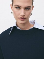 Mango Blue Knitted Wool Blend Sweater - Image 5 of 7