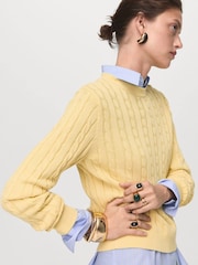 Mango Yellow Braided Knitted Sweater - Image 3 of 6