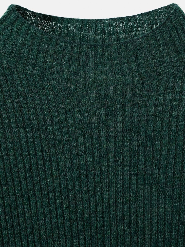 Mango Green High Neck Ribbed Long Sleeve Jumper - Image 6 of 6 Mango Green High Neck Ribbed Long Sleeve Jumper - Image 6 of 6