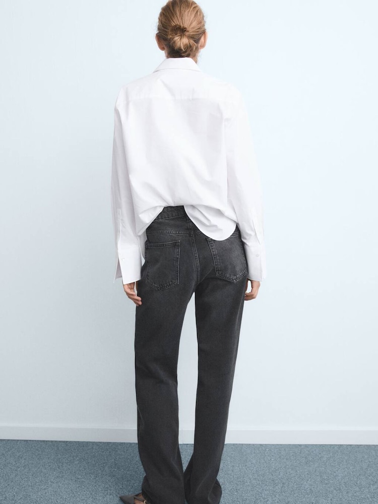 Mango Black Miami Medium-Rise Straight-Fit Jeans - Image 2 of 6