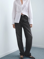Mango Black Miami Medium-Rise Straight-Fit Jeans - Image 3 of 6