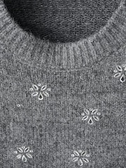 Mango Grey Embellished Long Sleeve Jumper - Image 5 of 5