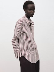 Mango White Pocket Striped Shirt - Image 3 of 7