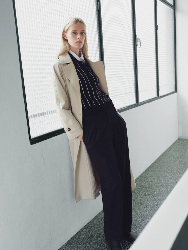 Mango Blue Striped Polo-Neck Sweater - Image 2 of 6