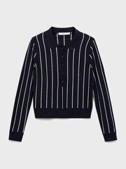 Mango Blue Striped Polo-Neck Sweater - Image 5 of 6