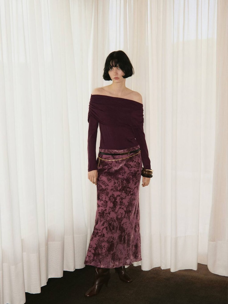 Mango Red Bandeau Sweater - Image 1 of 5