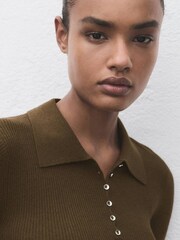 Mango Green Polo-Neck Ribbed Sweater - Image 4 of 6
