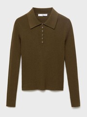 Mango Green Polo-Neck Ribbed Sweater - Image 5 of 6