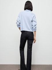 Mango Blue Zipper Turtleneck Sweater - Image 3 of 6