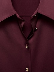 Mango Red Satin Finish Flowy Shirt - Image 6 of 6