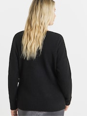 Simply Be Black Ballet Wrap Knitted Cardigan - Image 2 of 4