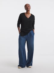 Simply Be Black V-Neck Knitted Tunic - Image 2 of 4