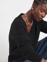 Simply Be Black V-Neck Knitted Tunic - Image 4 of 4