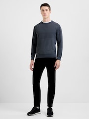 French Connection Diamond Jacquard Textured Crew Neck Long Sleeve Jumper - Imagem 4 de 5